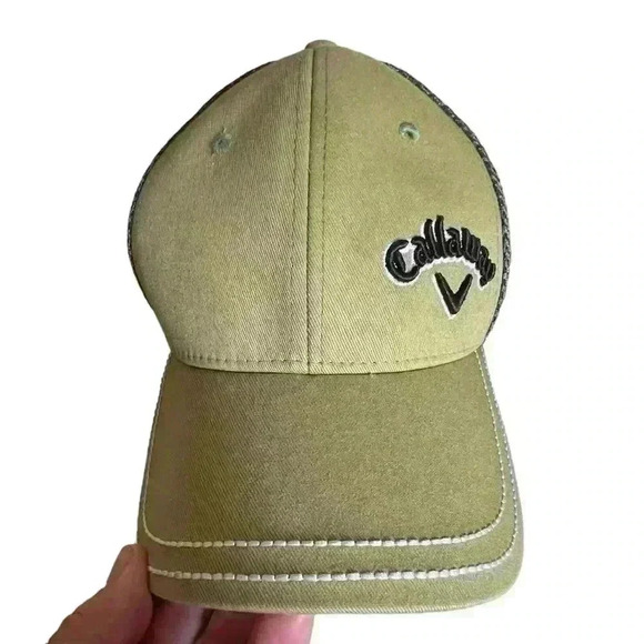 Callaway Adult Olive Twill Mesh Back Adjustable Baseball Golf Cap - Picture 1 of 5